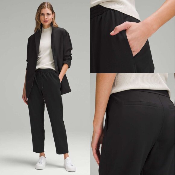 Lululemon Black Tapered-Leg Mid-Rise Pant 7/8 Length Size XL 41262 - Picture 1 of 11